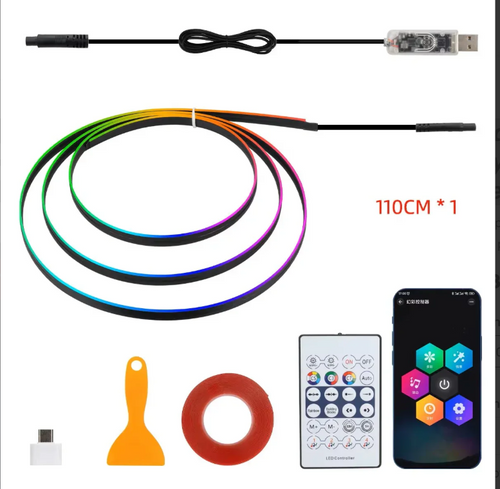 Bandă Lumini Ambientale Auto RGB Symphony cu Control App și Telecomandă