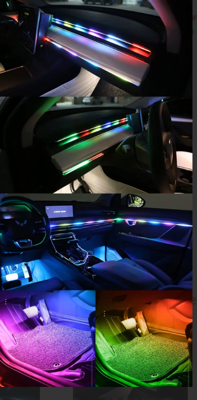 Bandă Lumini Ambientale Auto RGB Symphony cu Control App și Telecomandă
